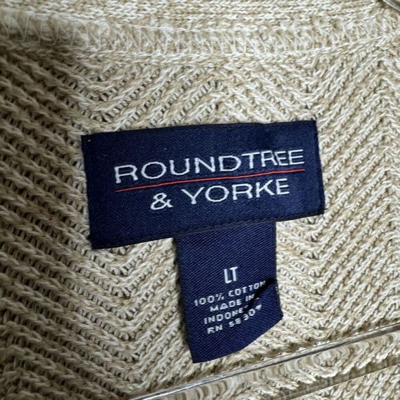 Vintage Sweater Mens Cardigan Grandpa Size LT Large‎ Tall Beige Textured Tan - Picture 3 of 6